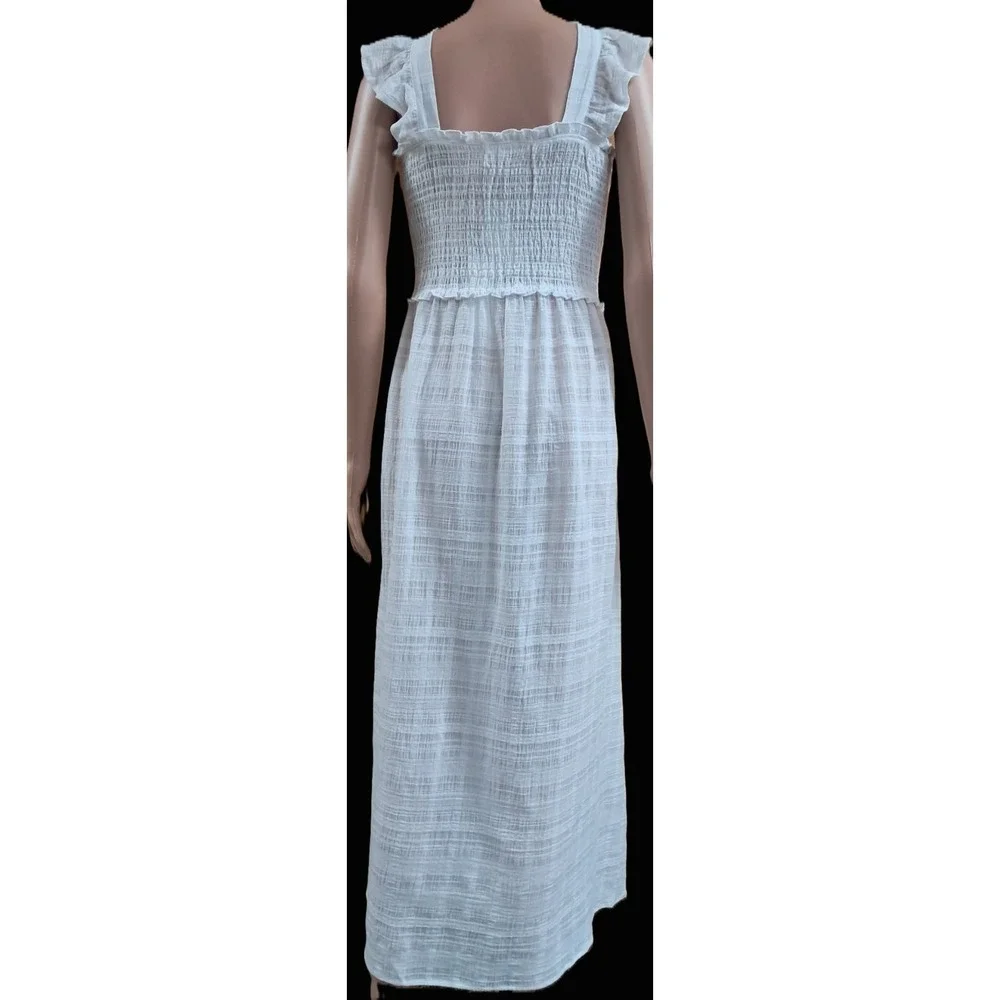 Ibiza Anne Cole Large Cotton Flutter Straps Swim Cover‎ Up, 51 in Long
